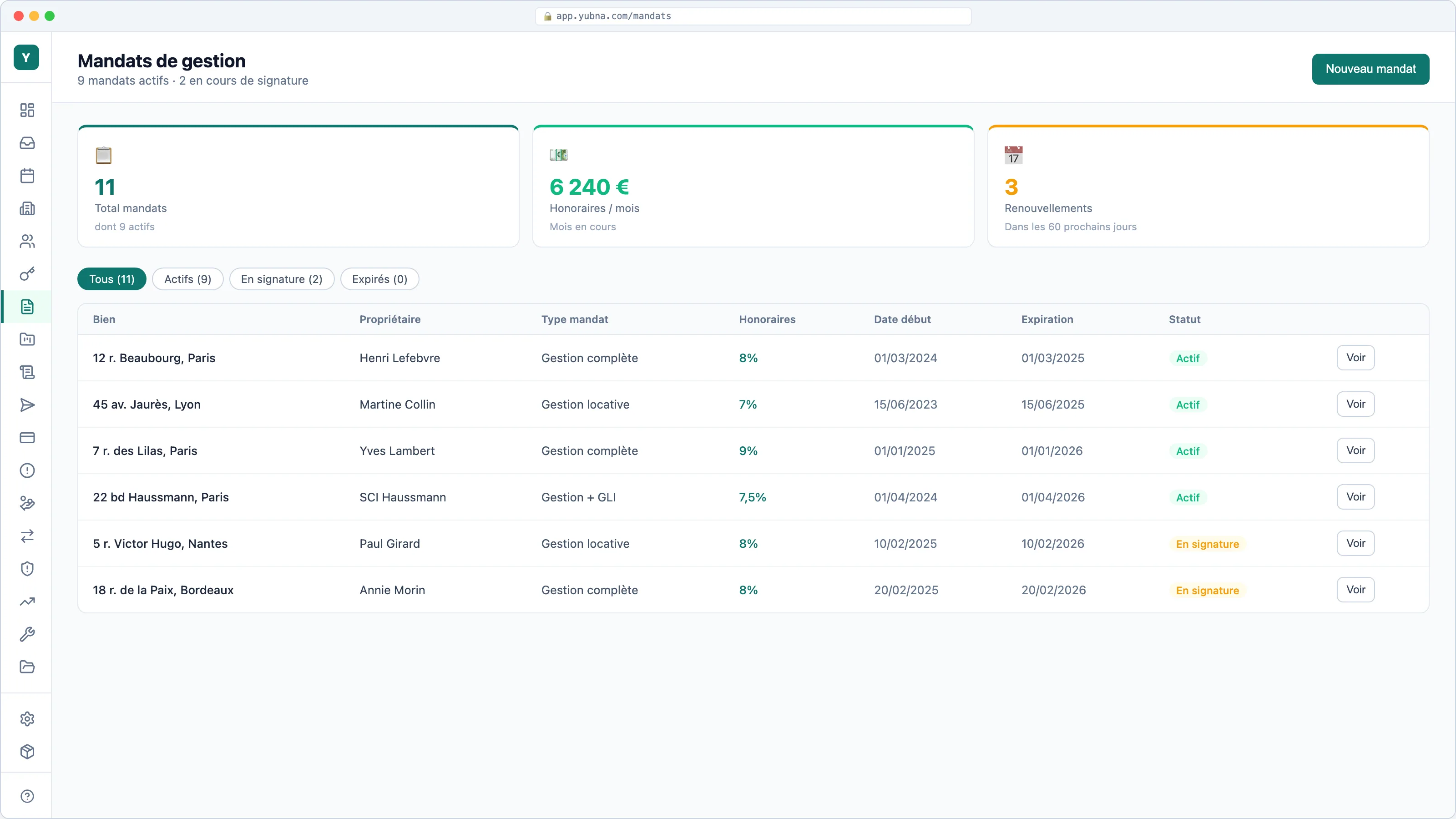 Yubna optimise Mandats : Solution PropTech pour gestion et suivi de tous vos mandats