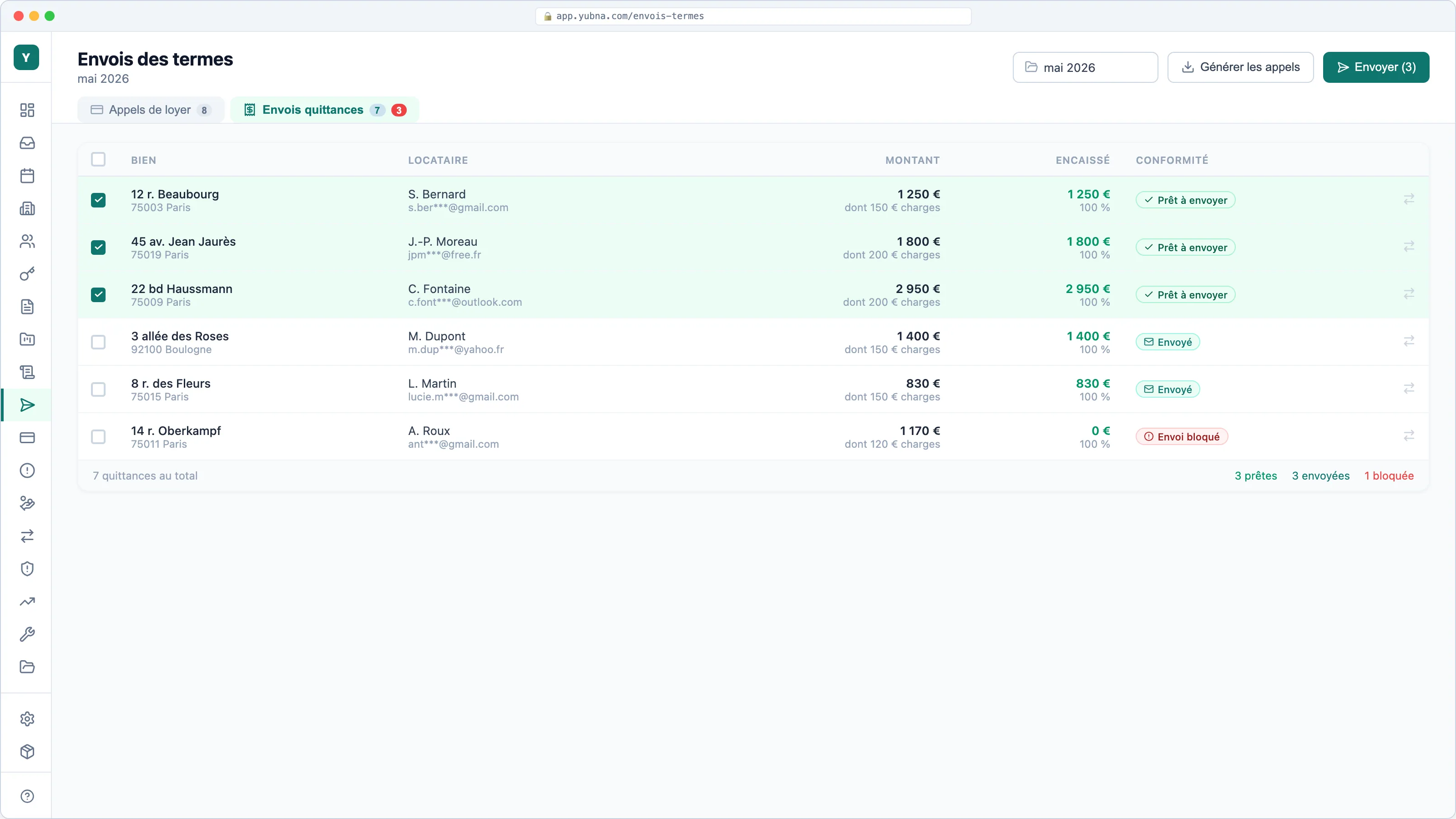 Yubna optimise Quittances : Solution PropTech pour encaissements automatisés et envois PDF