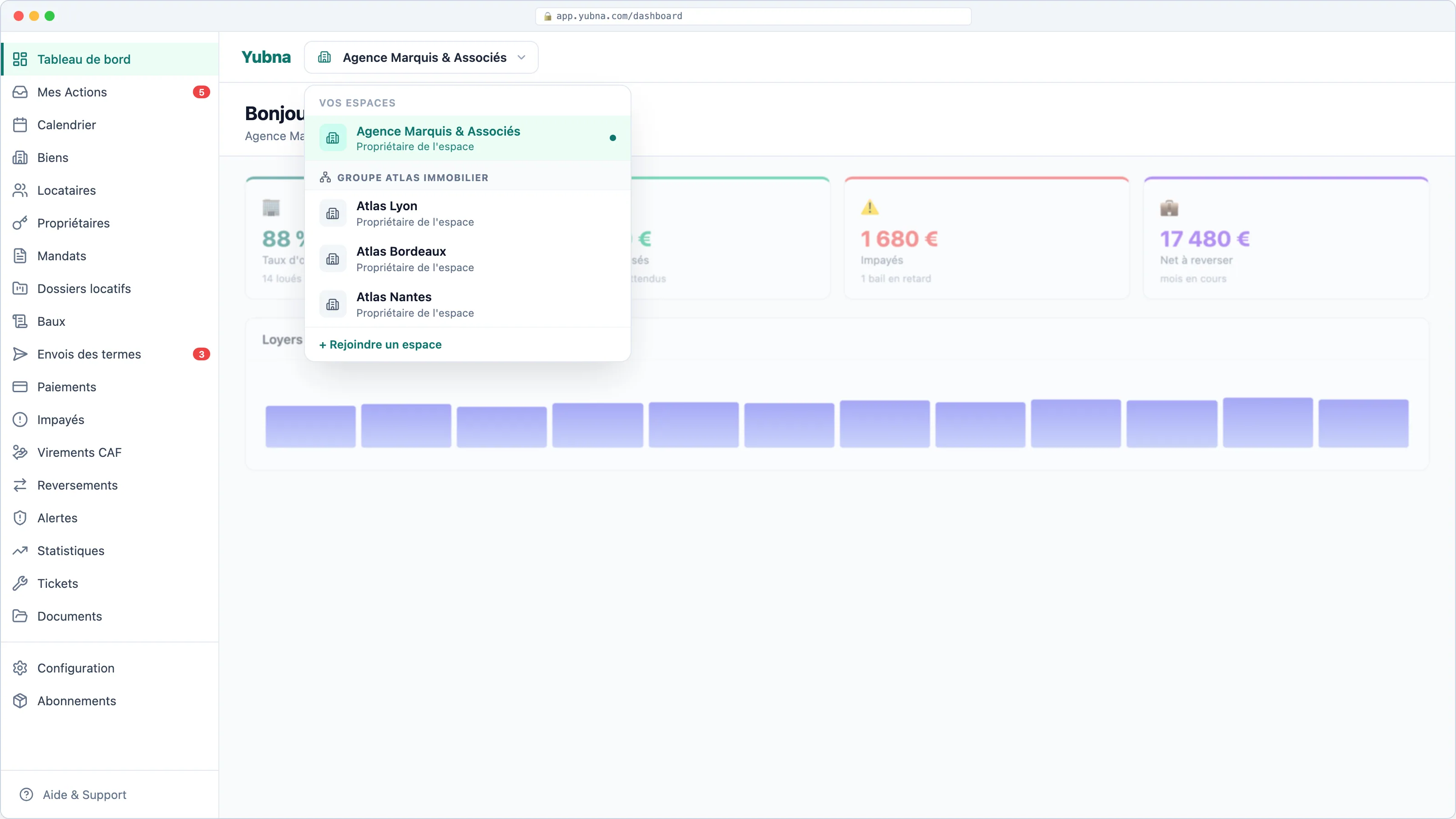 Yubna optimise Switcher agence + groupe immobilier : Solution PropTech pour agents multi-mandataires et dirigeants de réseau : naviguez entre votre agence solo et les filiales d'un groupe immobilier sans re-login